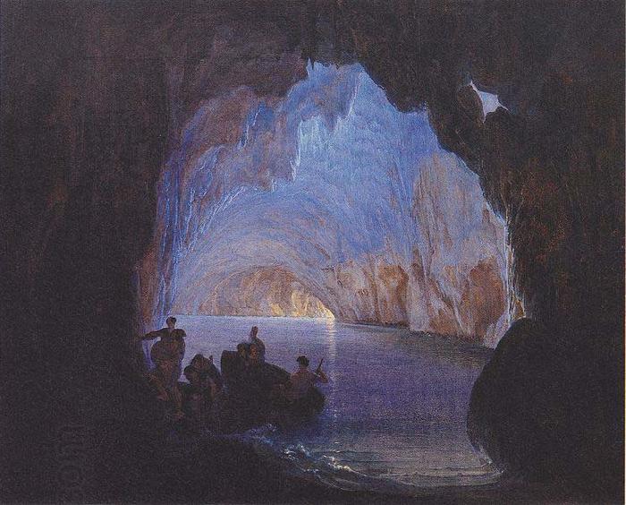 Heinrich Jakob Fried The Blue Grotto of Capri oil painting picture